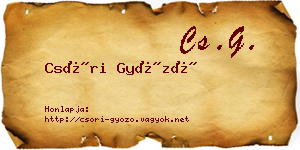 Csóri Győző névjegykártya